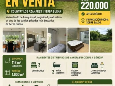 CASA EN VENTA – COUNTRY LOS AZAHARES | YERBA BUENA