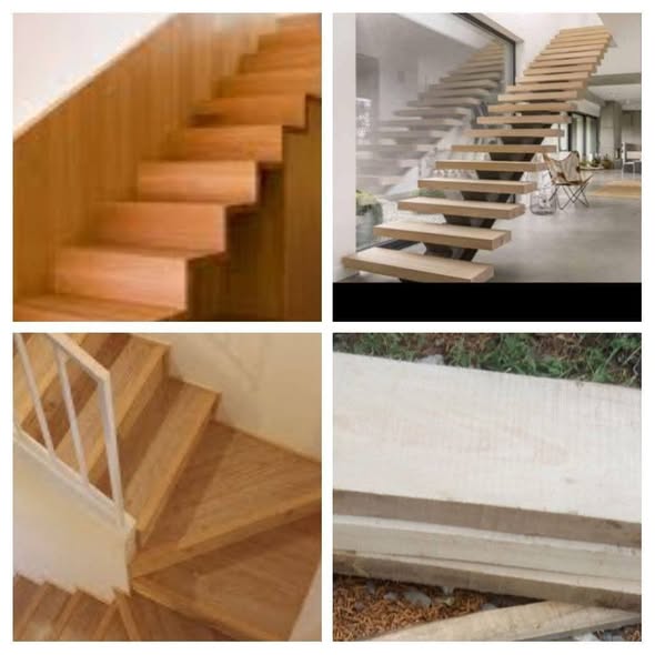 maderas cortadas a medidas para escalones