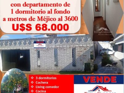 Vendo casa altura México al 3600 sobre pasaje.