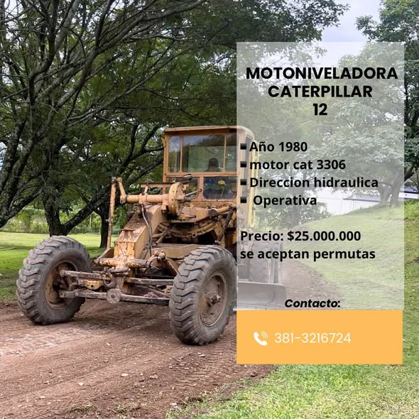 Vendo motoniveladora caterpillar 12 Mecanica