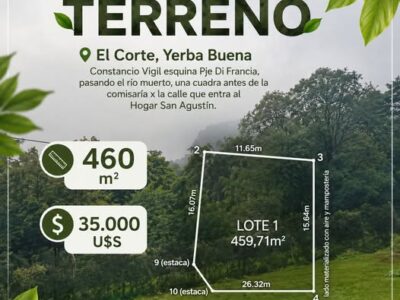 Venta de Terreno, El Corte Yerba Buena