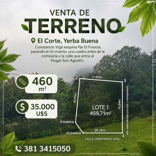 Venta de Terreno, El Corte Yerba Buena