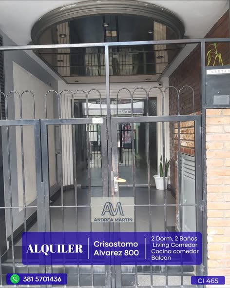 ALQUILER DEPTO 2 Dorm. Crisóstomo Álvarez al 800.