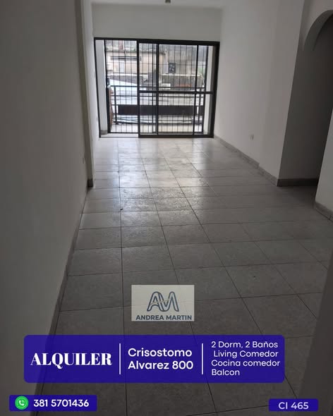 ALQUILER DEPTO 2 Dorm. Crisóstomo Álvarez al 800.