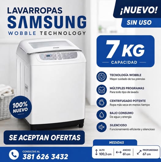 Lavarropas Samsung de 7 kg