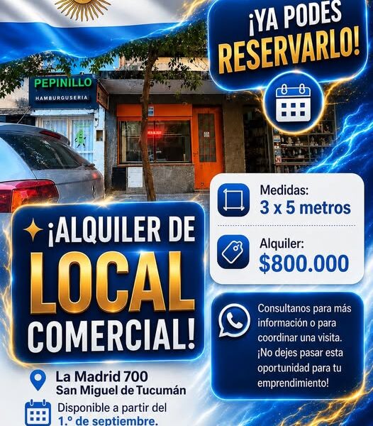 ¡ALQUILER DE LOCAL COMERCIAL!