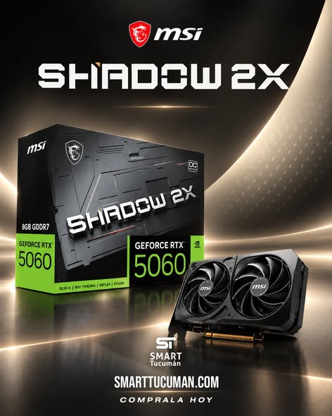 Placa De Video GeForce RTX 5060 8Gb Msi Shadow 2X Oc