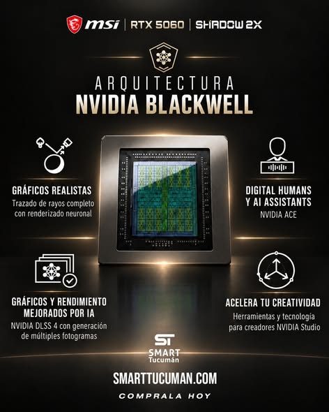 Placa De Video GeForce RTX 5060 8Gb Msi Shadow 2X Oc